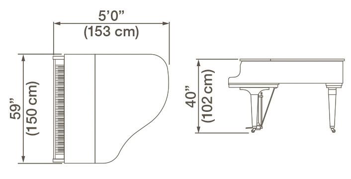 Đàn piano Kawai GL10 kích thước