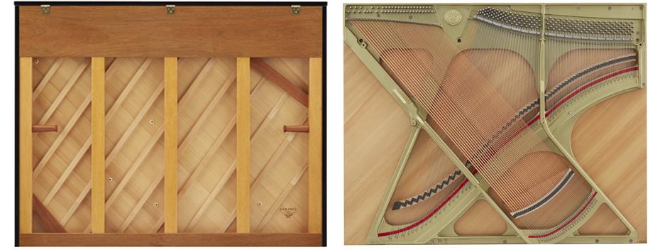 Bảng cộng hưởng Kawai K-800 được là từ gỗ vân sam nguyên tấ
