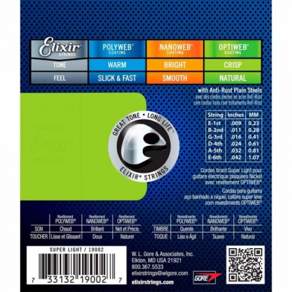 Dây đàn Guitar điện Elixir 19002